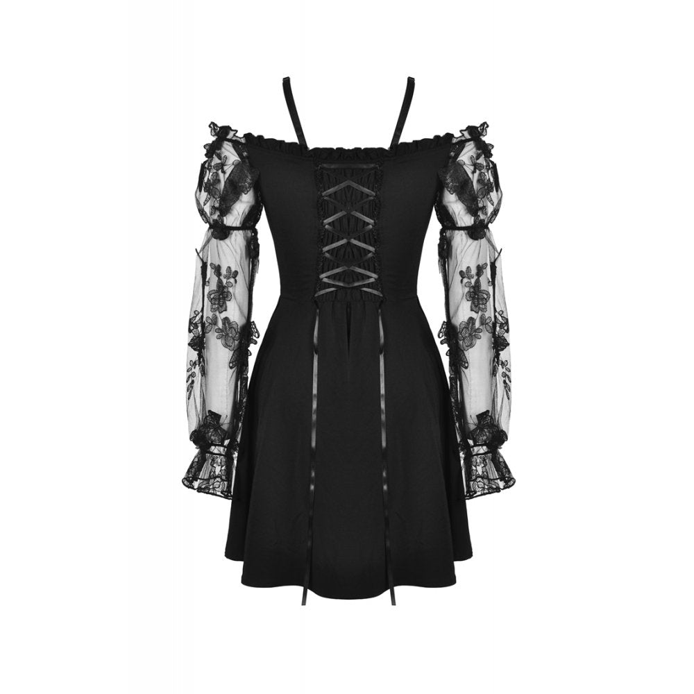 Gothic sexy off-shoulder lacey sleeves dress (✦ Dark In Love)