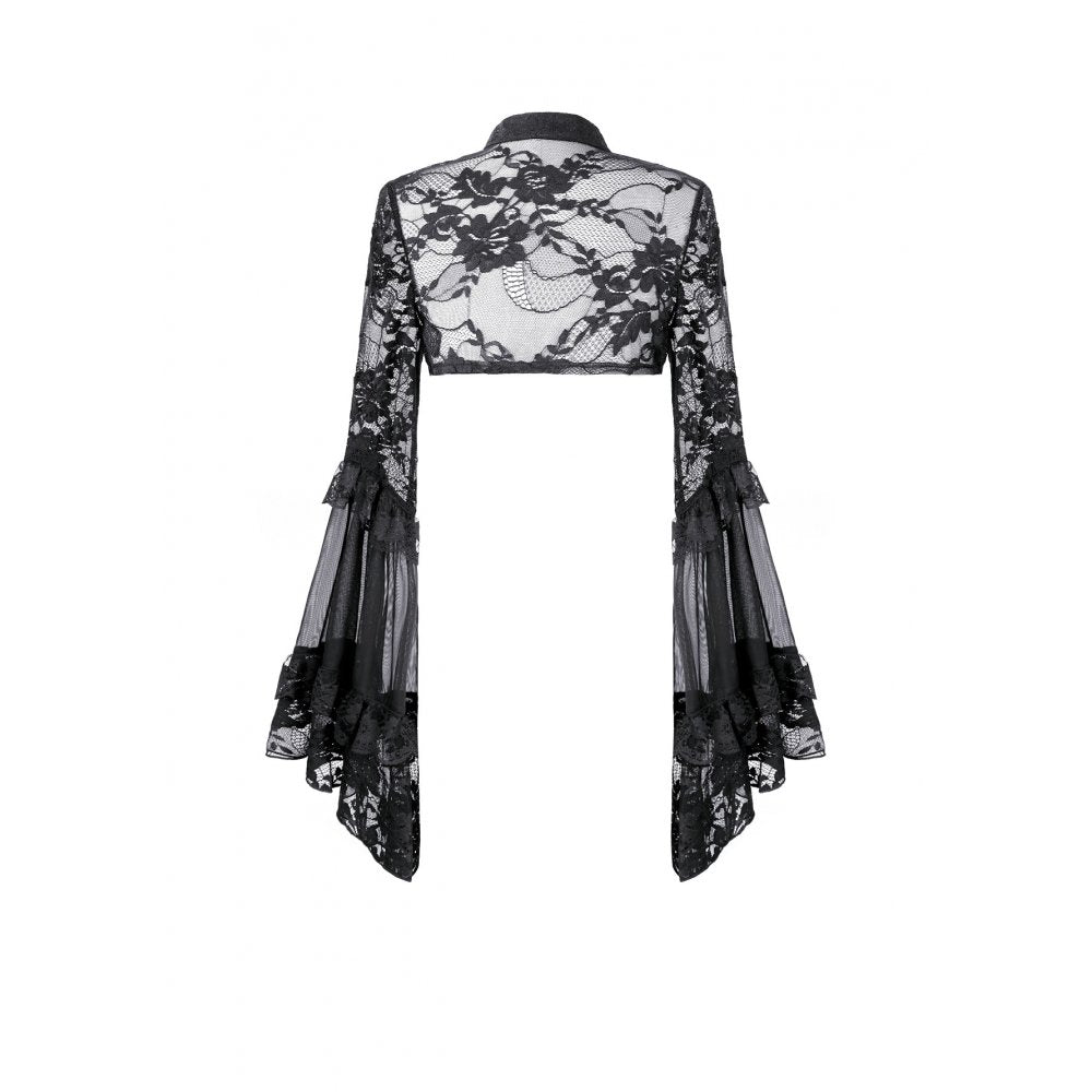 Gothic Lace Shrug with Layered Mesh and Flare Sleeves (✦ Dark In Love) BW188