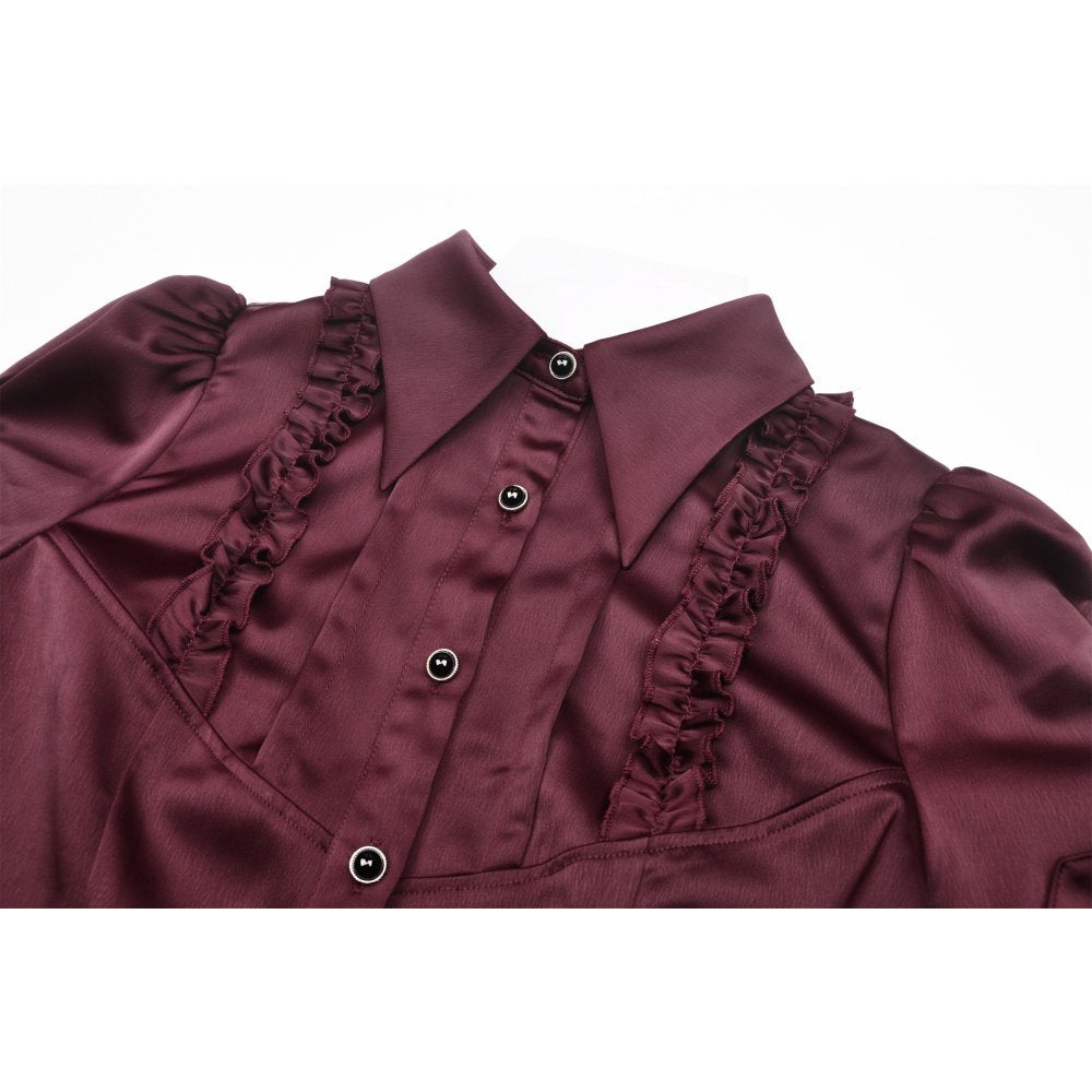 Gothic wine red elegant blouse (✦ Dark In Love)