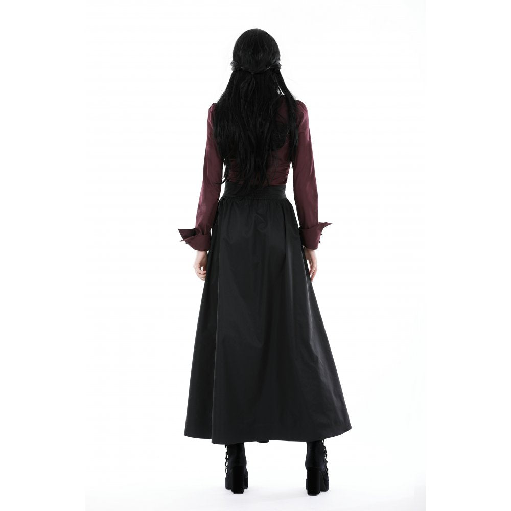 Gothic wine red ruffle blouse - Burgundy Red (✦ Dark In Love) IW1038RD