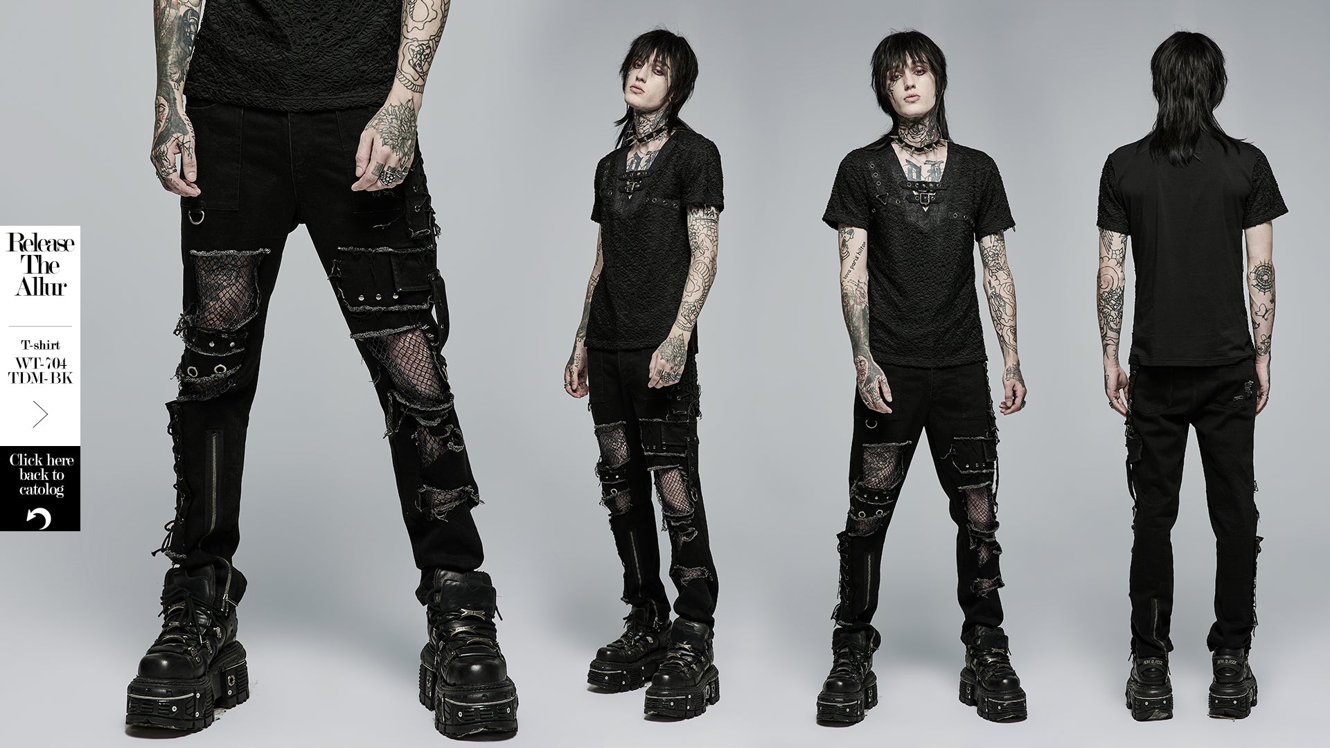 Punk Decadent Trousers (Black) (✦ Punk Rave) WK-503XCM