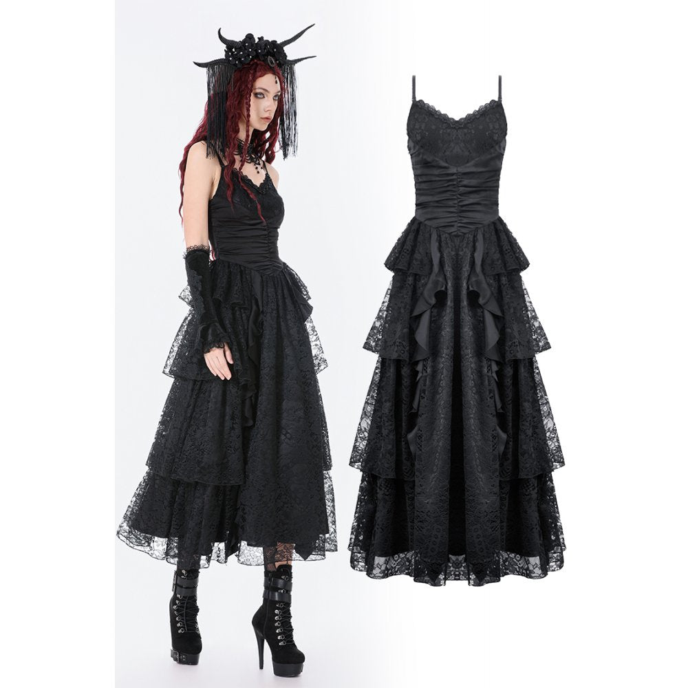 Gothic Satin Lace Dress (✦ Dark In Love) DW1154