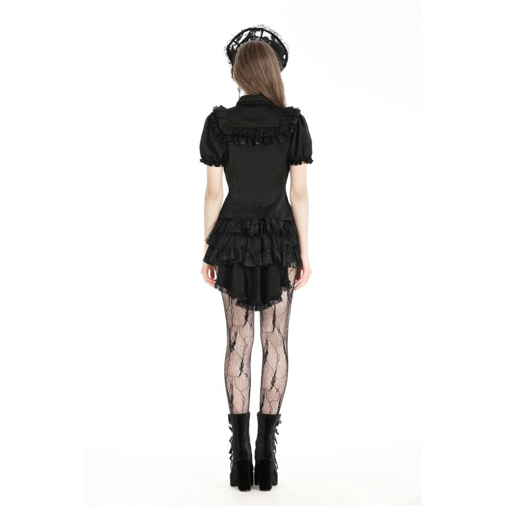 Black dolly ruffled blouse (✦ Dark In Love) IW114