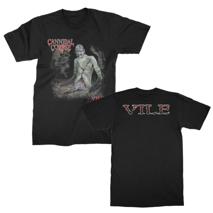 Cannibal Corpse Unisex T-Shirt: Vile Cover (Black) (Back Print)