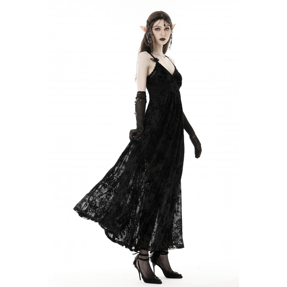 Rose flocking maxi dress (✦ Dark In Love) DW867