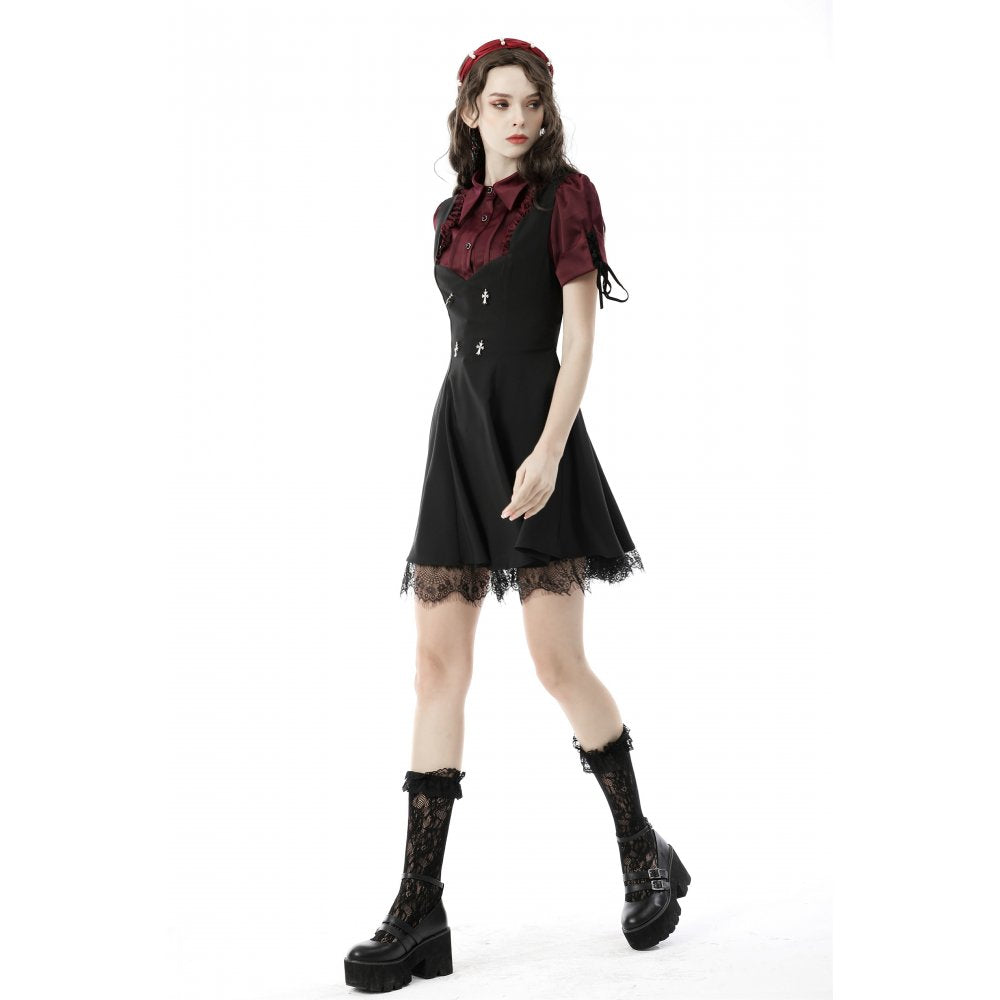 Gothic wine red elegant blouse (✦ Dark In Love)