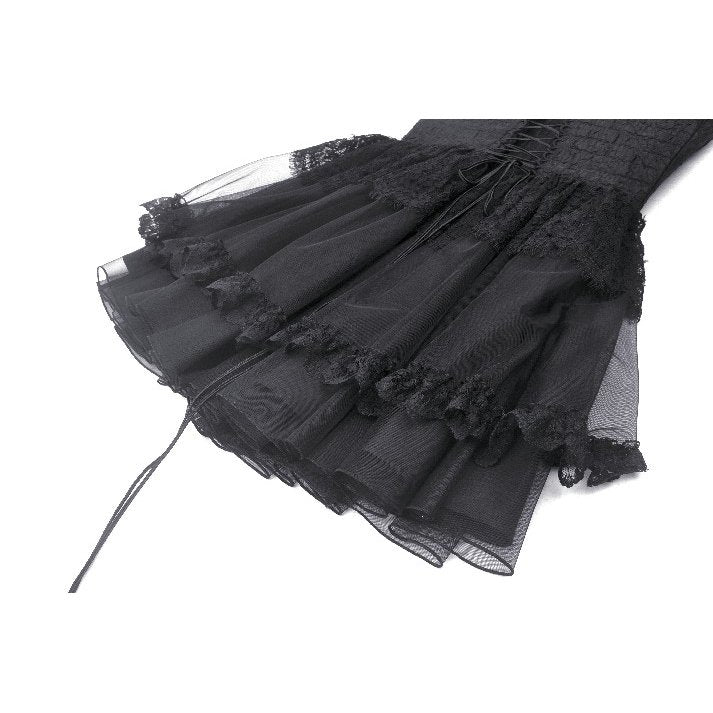 Gothic black swan tulle lace trim dress (✦ Dark In Love)