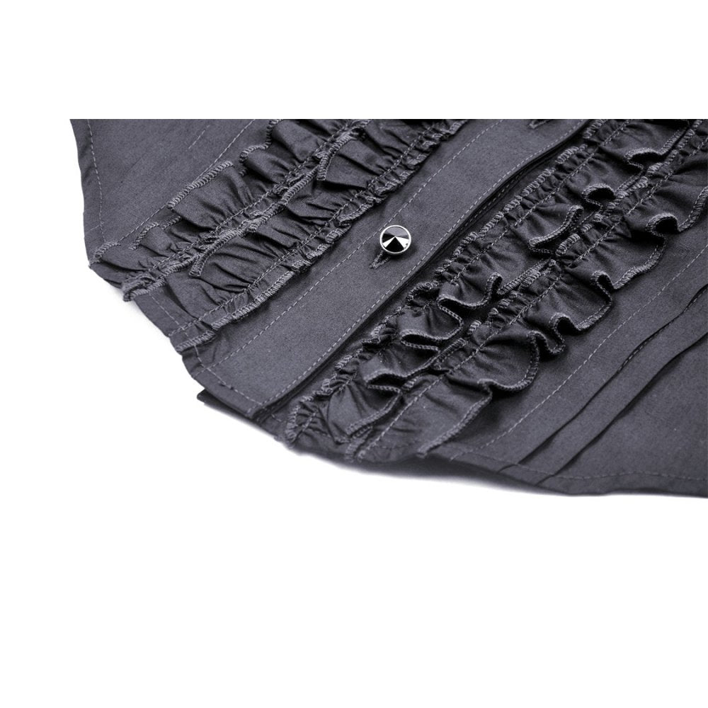 Gothic black ruffle blouse - Black (✦ Dark In Love)