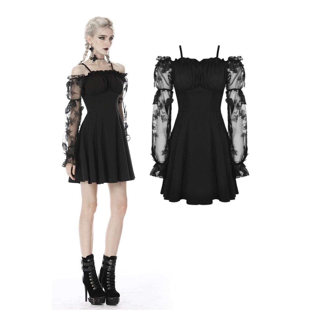 Gothic sexy off-shoulder lacey sleeves dress (✦ Dark In Love)