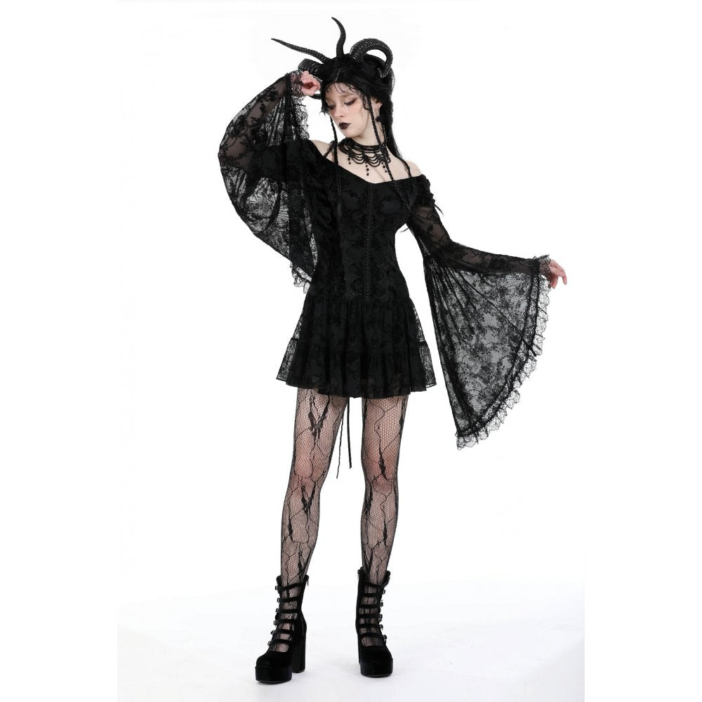 Gothic embroidered big sleeves sexy dreamy dress (✦ Dark In Love)