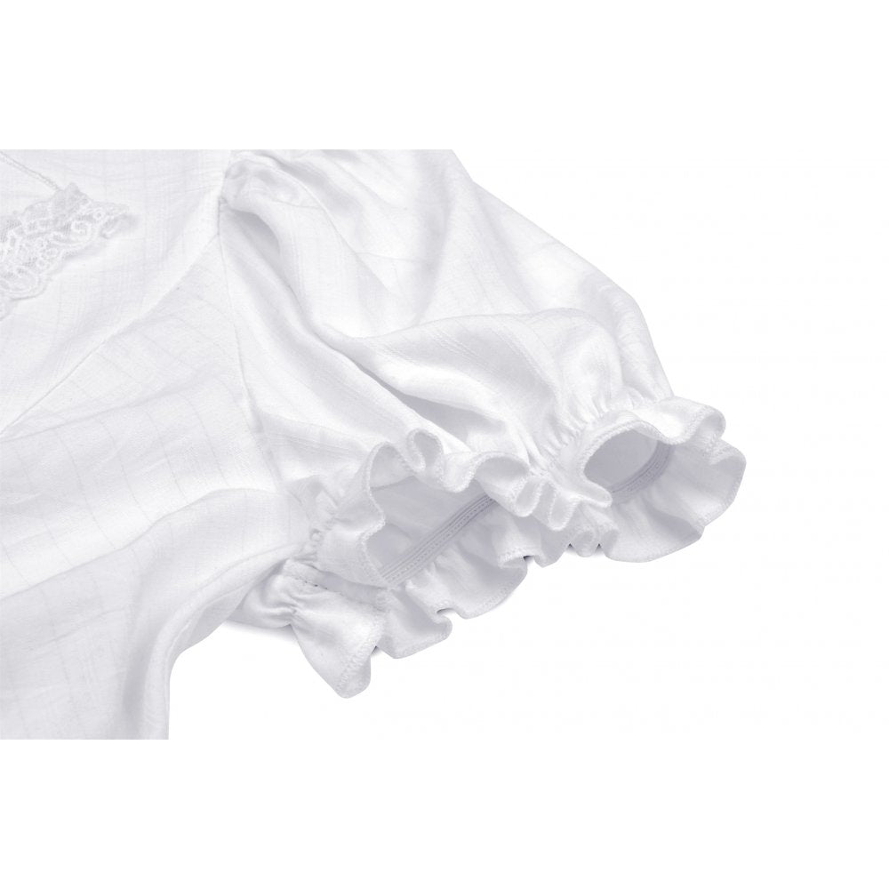 Gothic ruffle neckline blouse - White (✦ Dark In Love) IW087WH