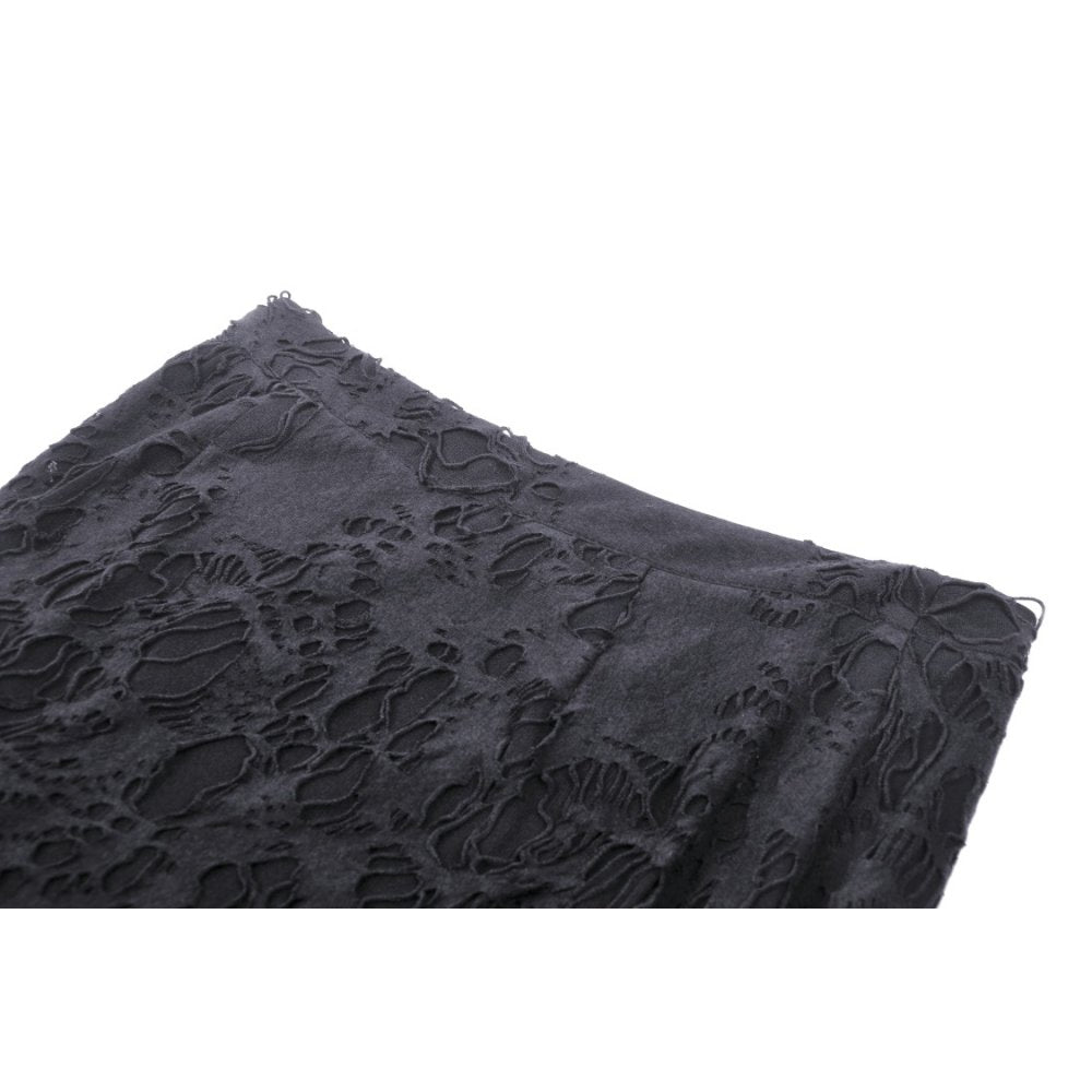 Punk sexy bare legs long shredded skirt (✦ Dark In Love)