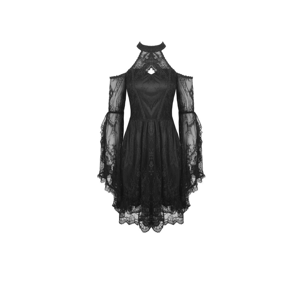Gothic sexy halter off the shoulders lace dress (✦ Dark In Love)