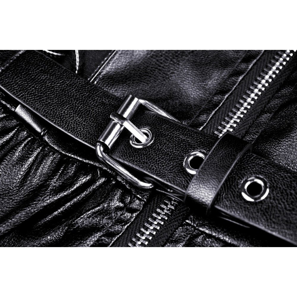 Rebel locomotive girl faux leather strap dress (✦ Dark In Love)