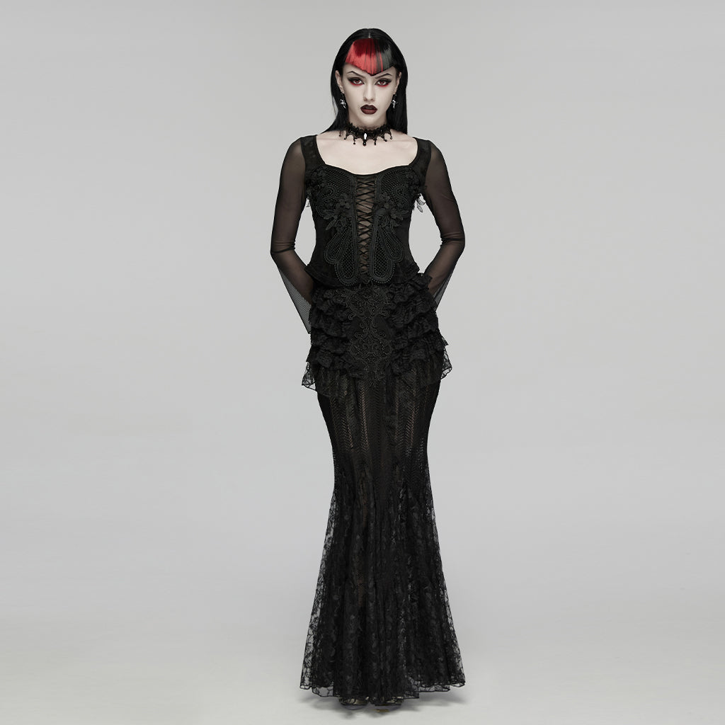 Lace Layered Long Skirt (✦ Punk Rave) WQ-938BQF