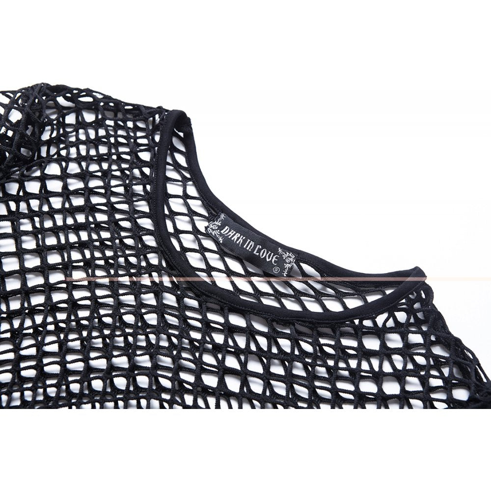 Punk Sexy Big Grid Net Longsleeved Top (✦ Dark In Love) TW106