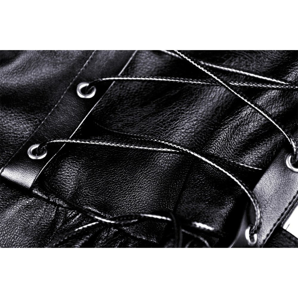 Rebel locomotive girl faux leather strap dress (✦ Dark In Love)