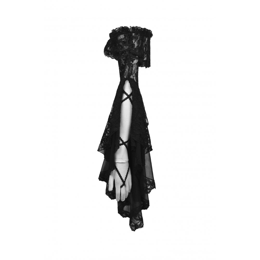 Gothic mesh bell sleeves sexy finger hook lace cape (✦ Dark In Love) BW103