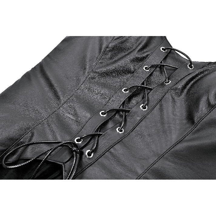 Gothic Punk Mini Dress with Bat Corset and Mesh Skirt (✦ Dark In Love) DW1211