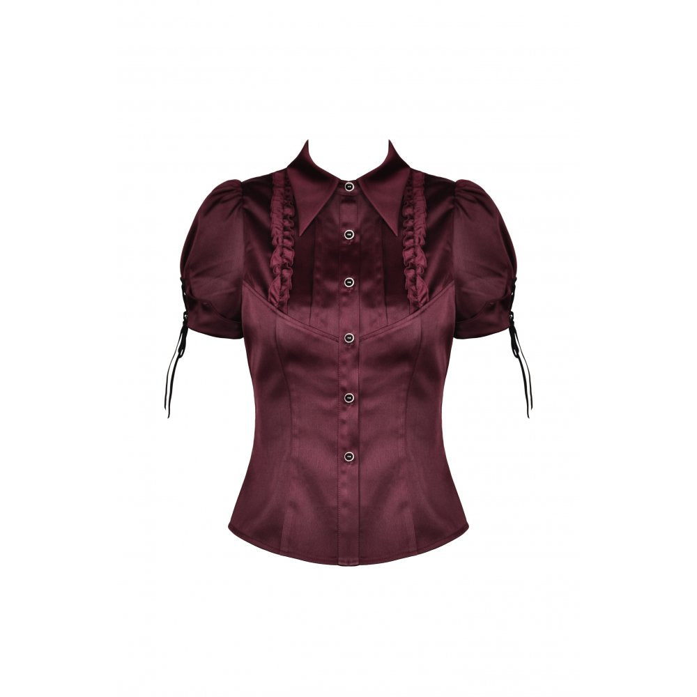 Gothic wine red elegant blouse (✦ Dark In Love)