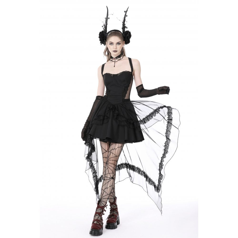 Cold waist swallowtail halter dress (✦ Dark In Love) DW766