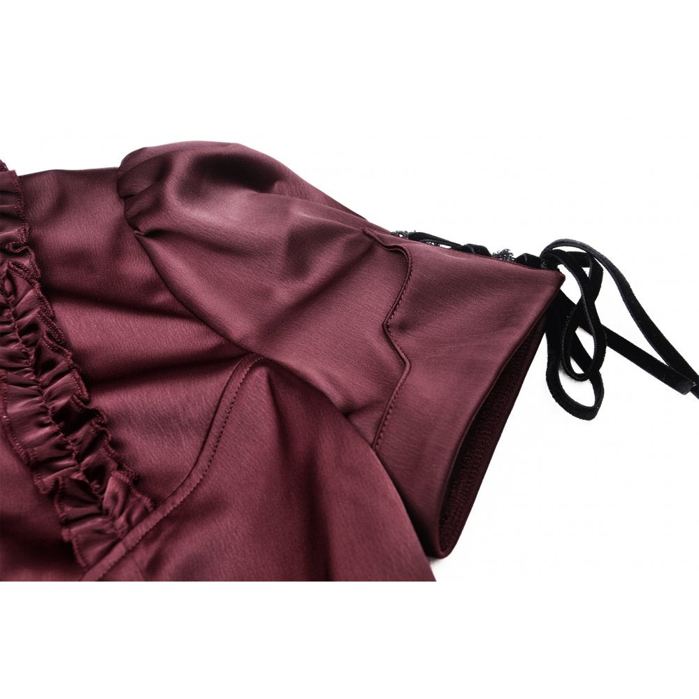 Gothic wine red elegant blouse (✦ Dark In Love)
