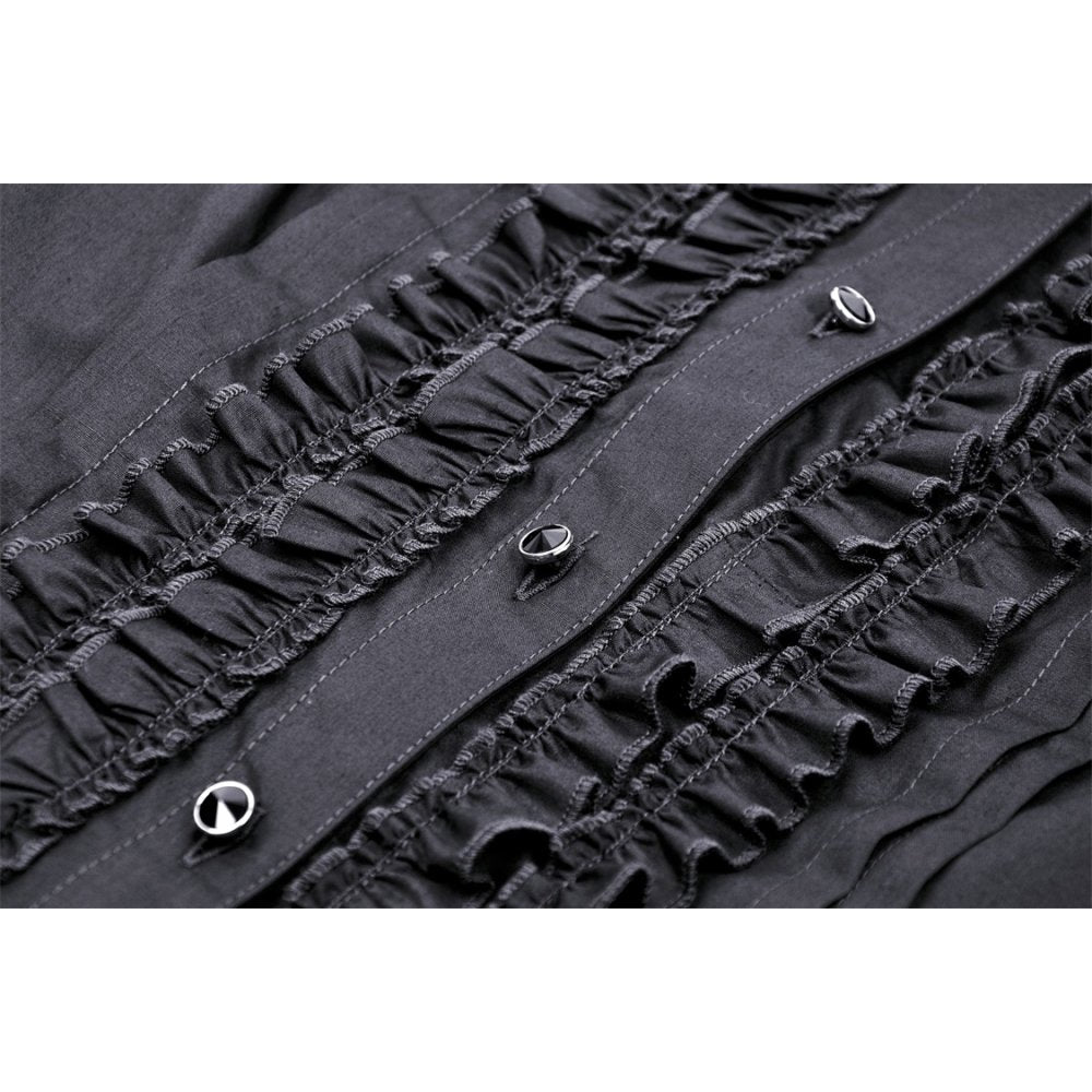 Gothic black ruffle blouse - Black (✦ Dark In Love)