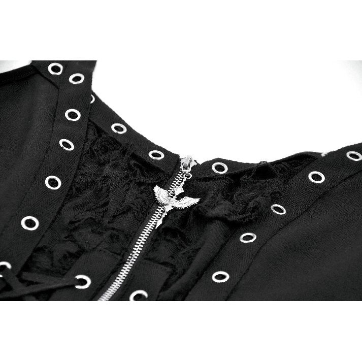 Punk Metal Distressed Knit Lace-Up Vest (✦ Dark In Love) TW674