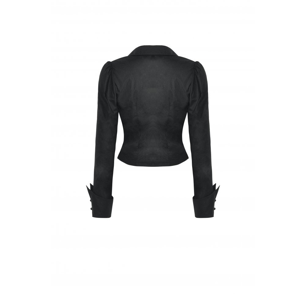 Gothic black ruffle blouse - Black (✦ Dark In Love)