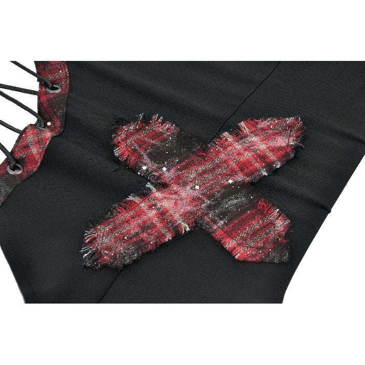 Plaid Cross Strap Top (✦ Dark In Love) TW676
