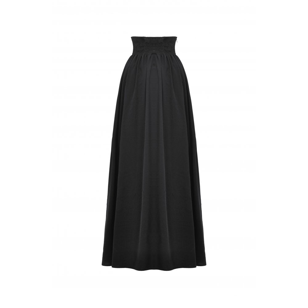 Gothic heart embroidered black maxi skirt (✦ Dark In Love) KW345
