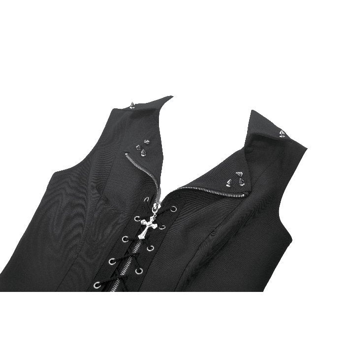 Punk Studded Lace-Up Corset Vest (✦ Dark In Love) TW681