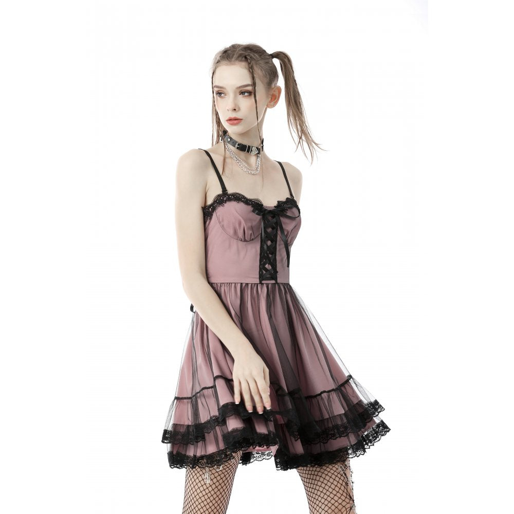 Cool mesh pink doll dress (✦ Dark In Love)