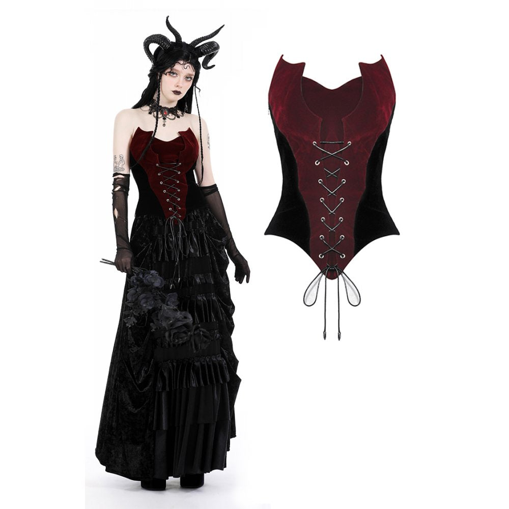 Gothic Scarlet Bats Corset (✦ Dark In Love) CW071