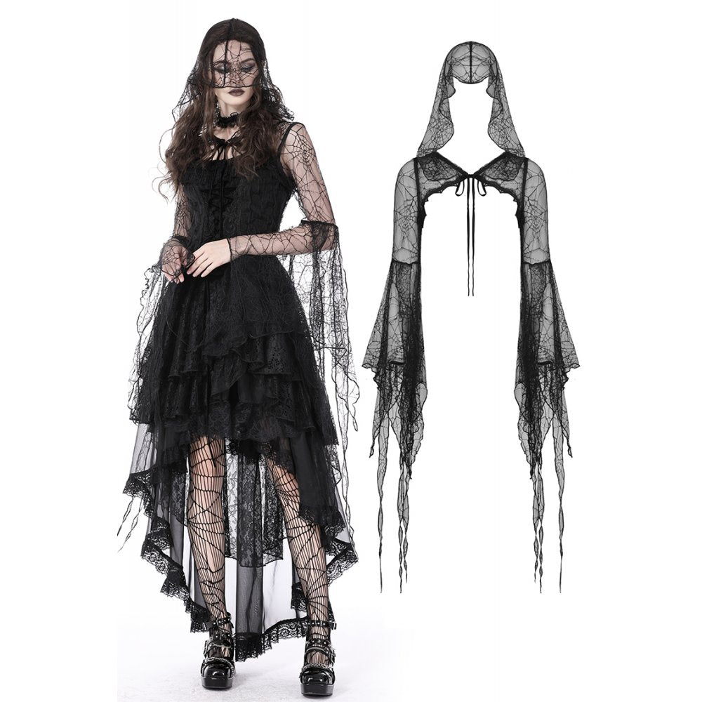 Gothic sexy spider exaggerated sleeves hooded cape (✦ Dark In Love) BW113