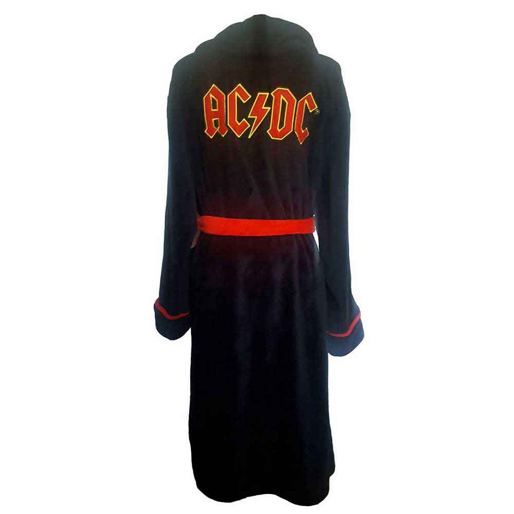 AC/DC Unisex Bathrobe: Logo (Black) (Back Print)