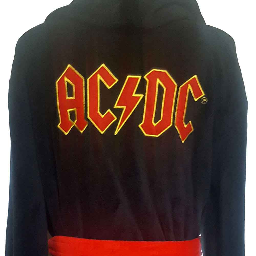 AC/DC Unisex Bathrobe: Logo (Black) (Back Print)
