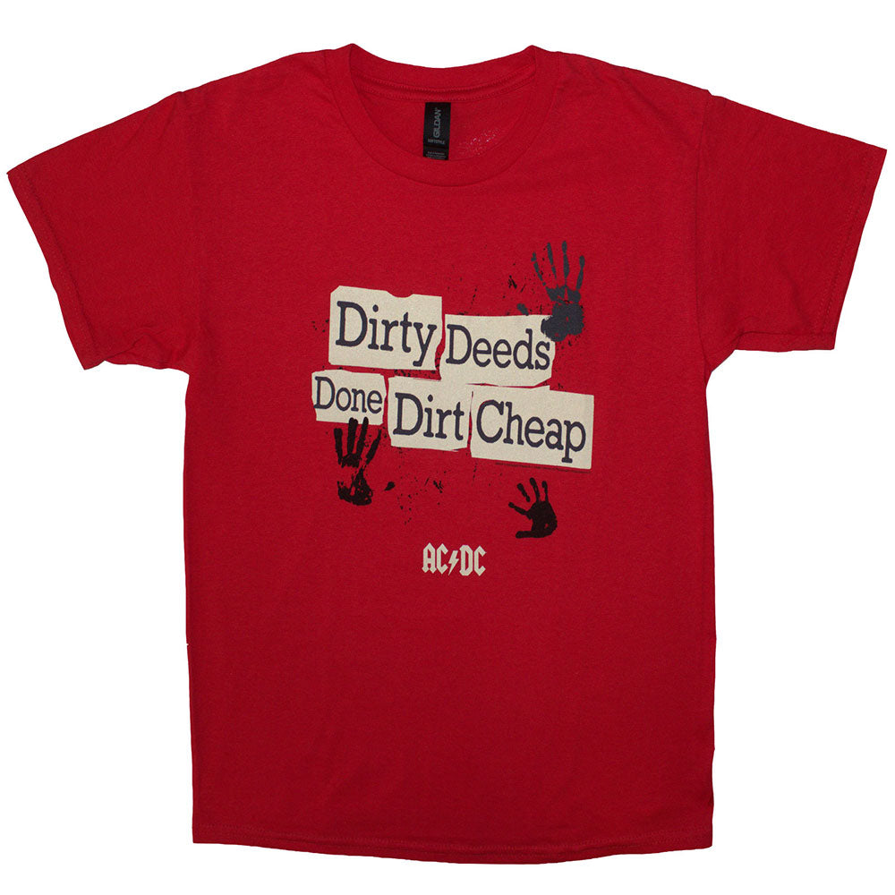 AC/DC Kids T-Shirt: Dirty Deeds Done Dirt Cheap (Red)
