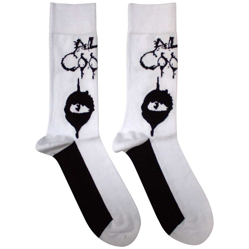Alice Cooper Unisex Ankle Socks: Eyes (White) (UK Size 7 - 11)
