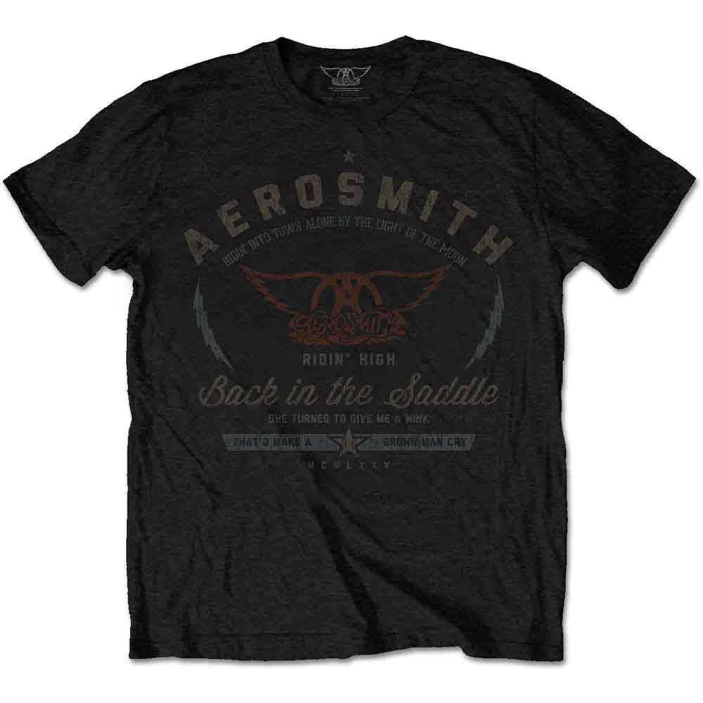 Aerosmith Unisex T-Shirt: Back in the Saddle (Black)