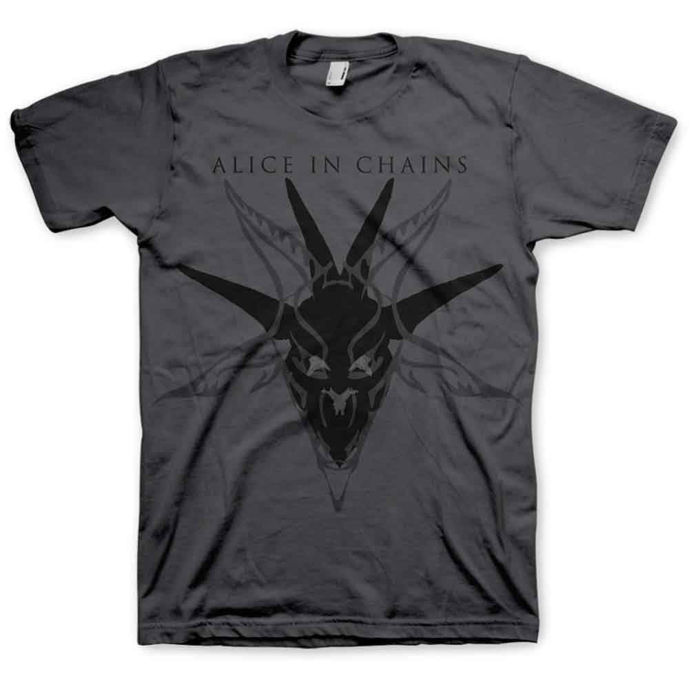 Alice In Chains Unisex T-Shirt: Black Skull (Charcoal Grey)