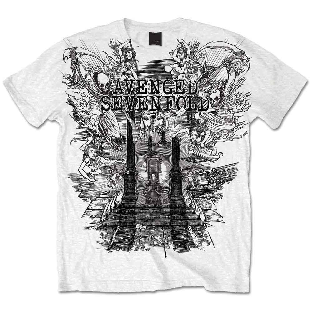 Avenged Sevenfold Unisex T-Shirt: Land of Cain (White)