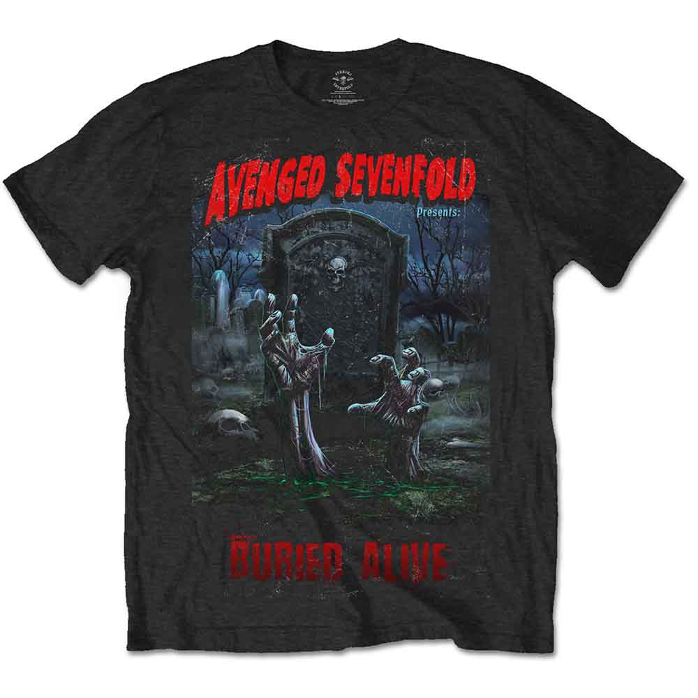 Avenged Sevenfold Unisex T-Shirt: Buried Alive Tour 2012 (Black) (Back Print)