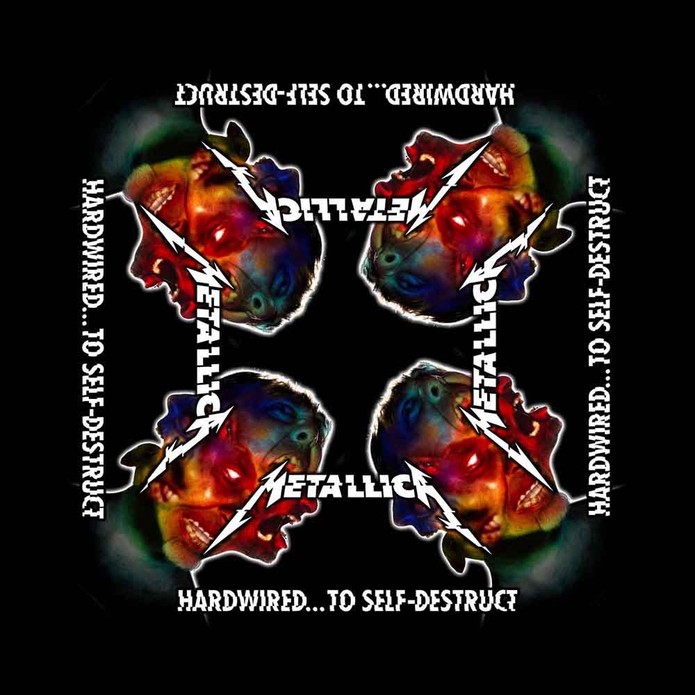 Metallica Unisex Bandana: Hardwired to Self Destruct (Black)