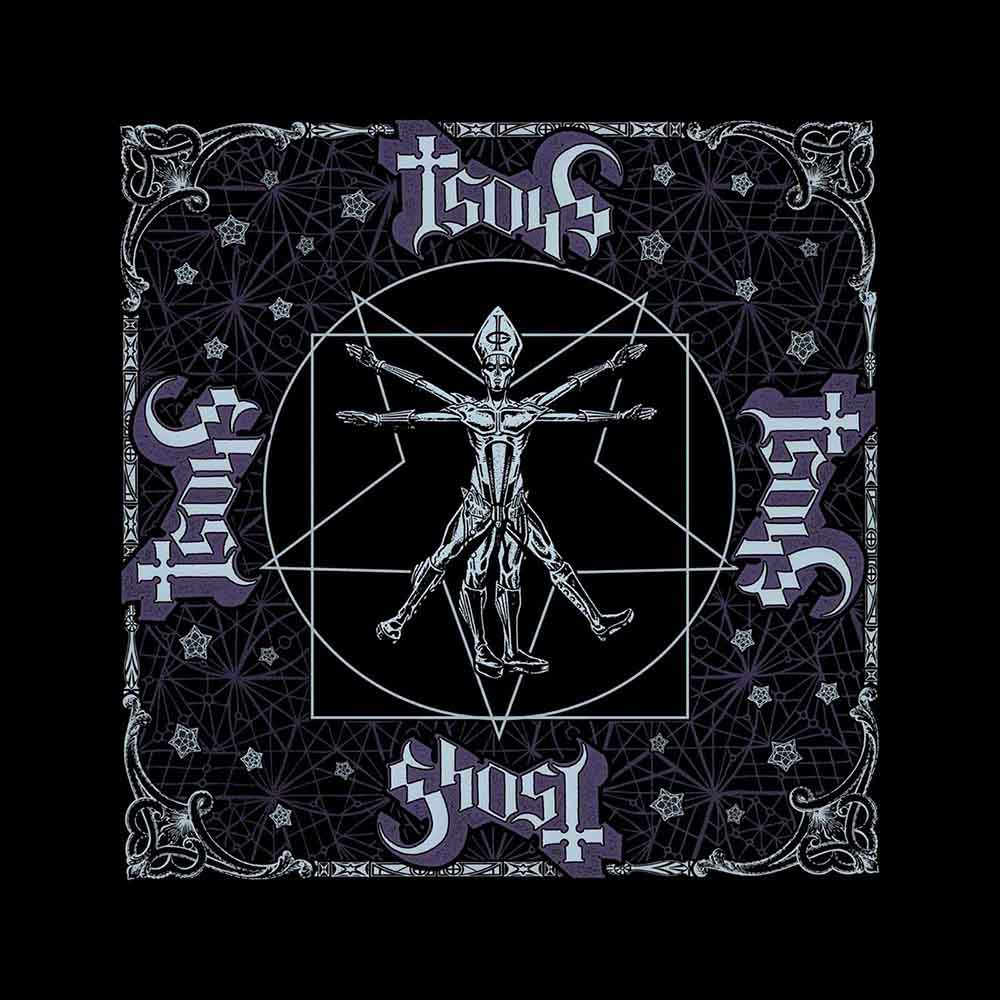 Ghost Unisex Bandana: Vitruvian Ghost (Black)