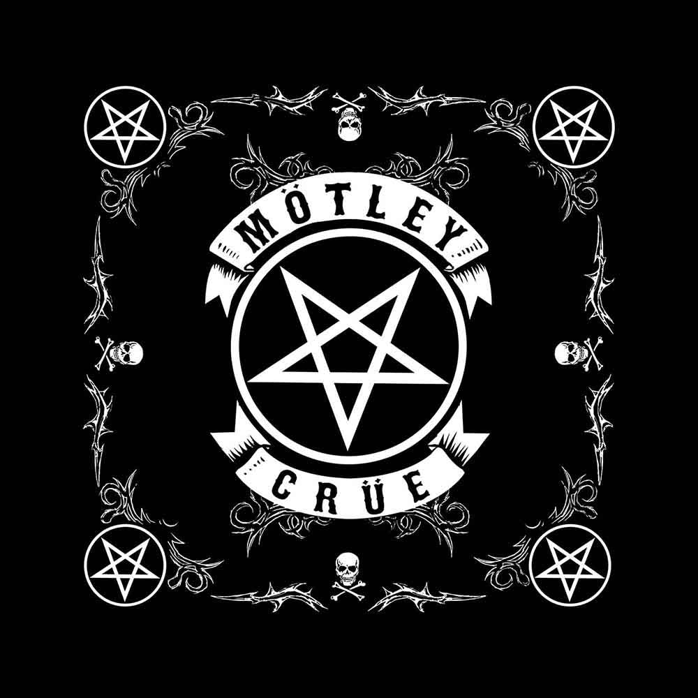 Motley Crue Unisex Bandana: Pentagram (Black)