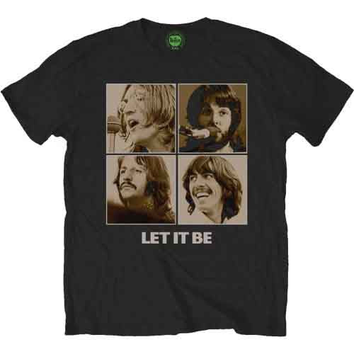 The Beatles Unisex T-Shirt: Let It Be Sepia (Black)