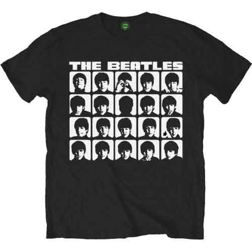 The Beatles Unisex T-Shirt: Hard Days Night Faces Mono (Black)