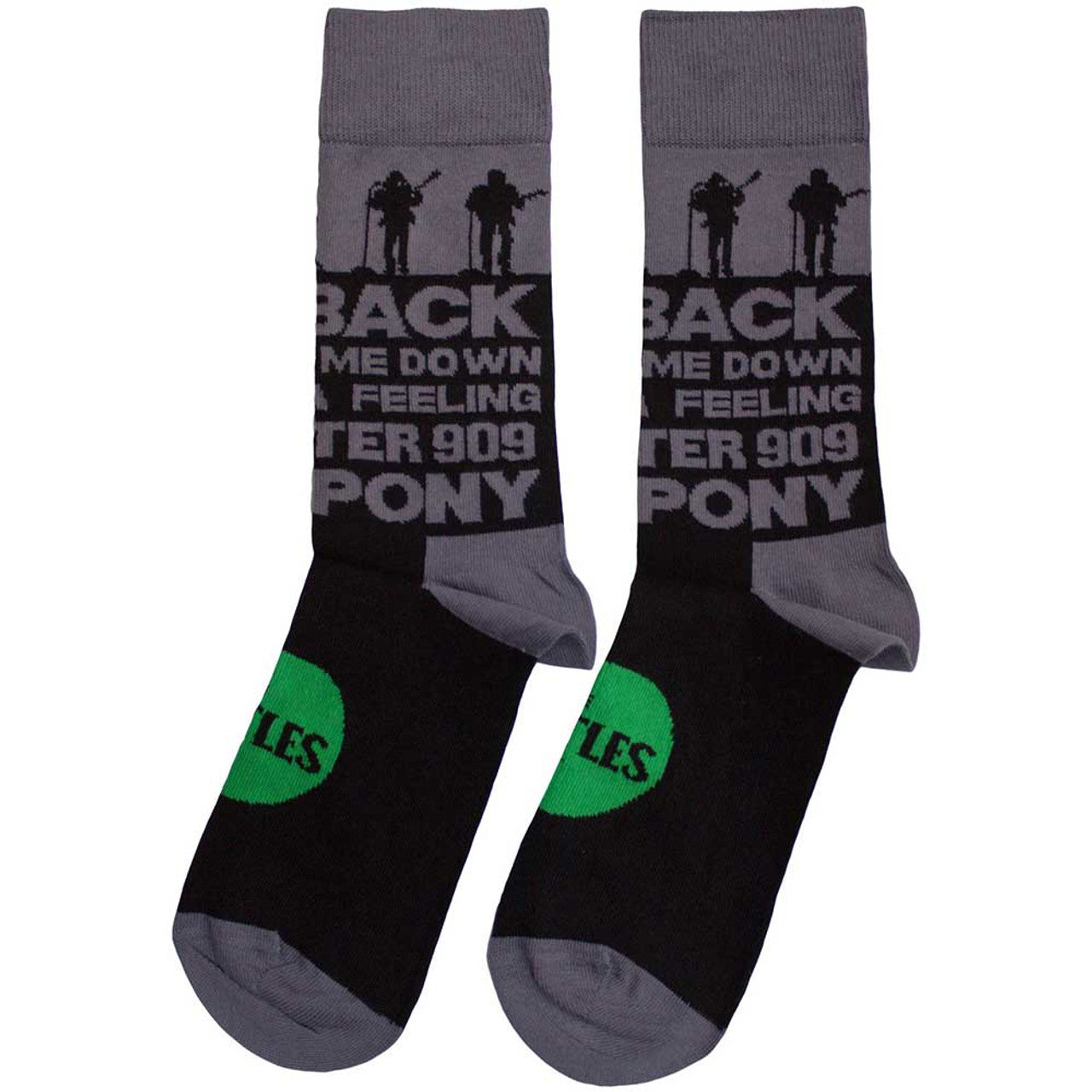 The Beatles Unisex Ankle Socks: Rooftop Silhouettes & Apple (Black) (UK Size 7 - 11)