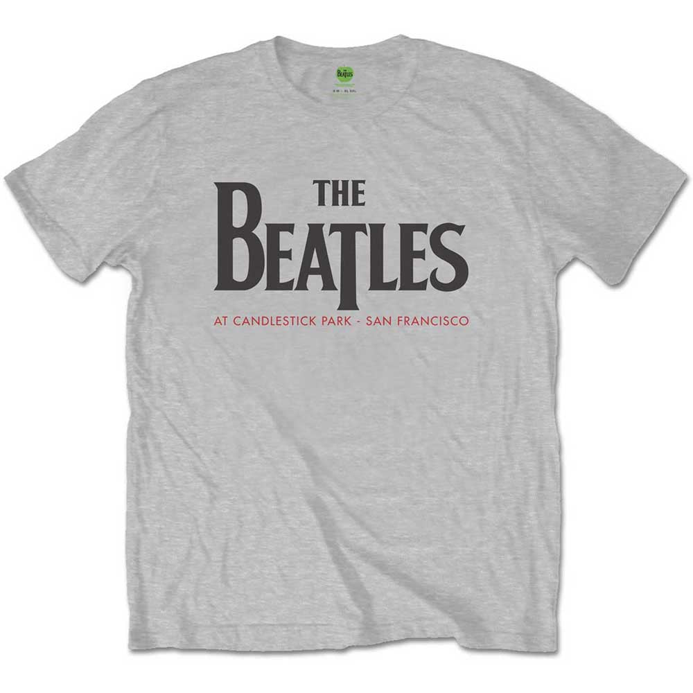The Beatles Unisex T-Shirt: Candlestick Park (Grey) (Back Print)